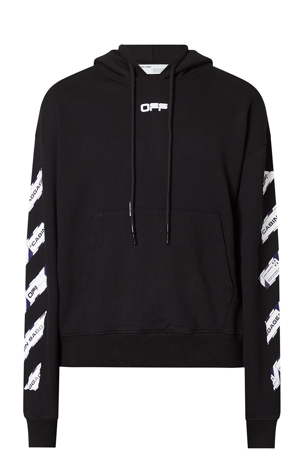 Off-White Airport Tape Logo Hoodie in Black