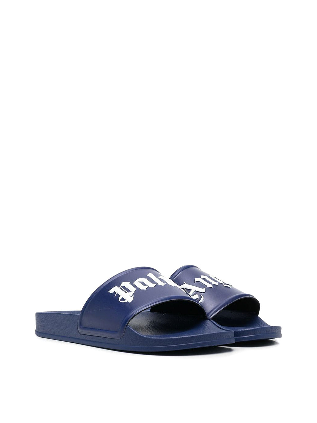 Palm Angels Embossed Logo Sliders in Dark Blue