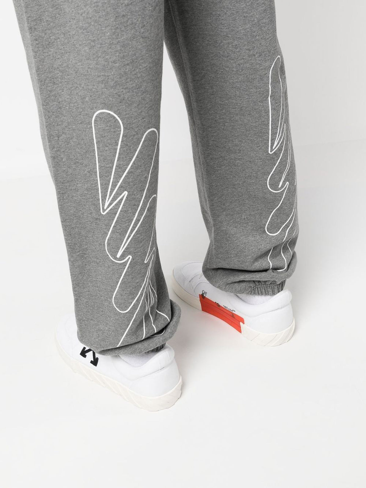 Off-White Wave Outline Diagonal Printed Joggers in Grey