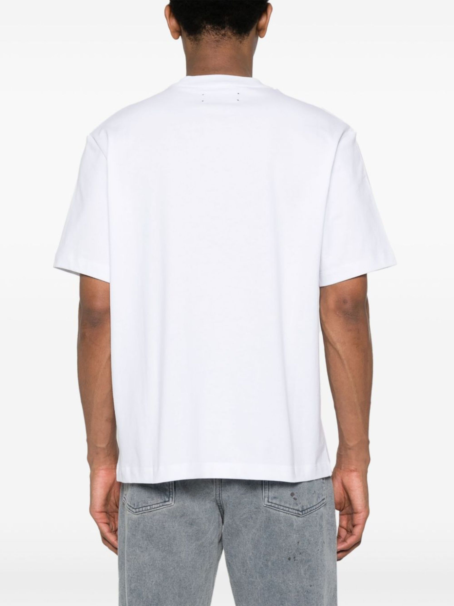 Amiri Staggered Chrome Printed Logo T-Shirt in White