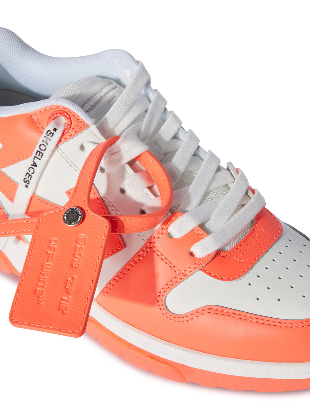 Off-White Out of Office Leather Trainers in Neon Orange