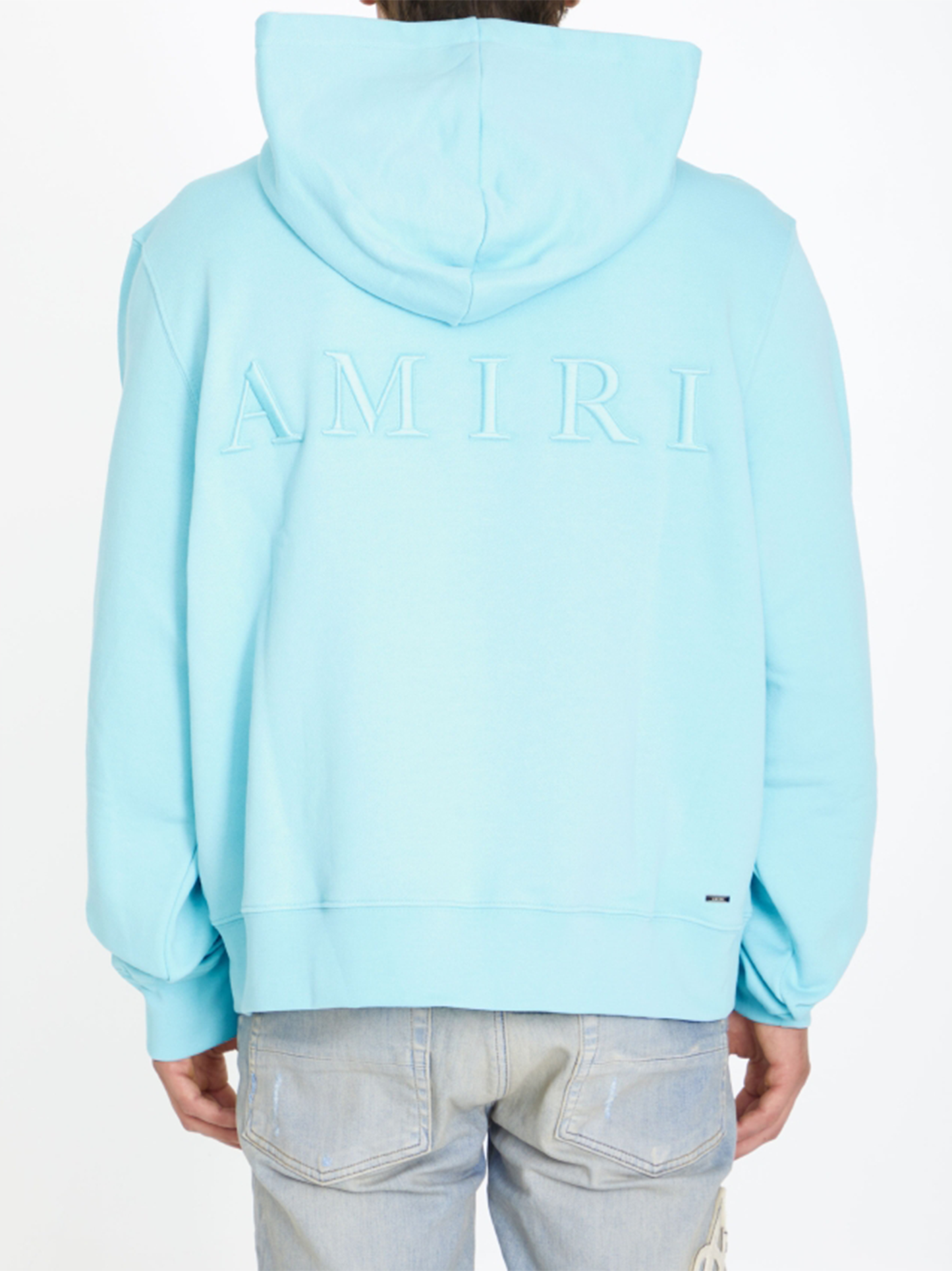 Amiri MA Core Logo Hoodie in Tonal Light Blue