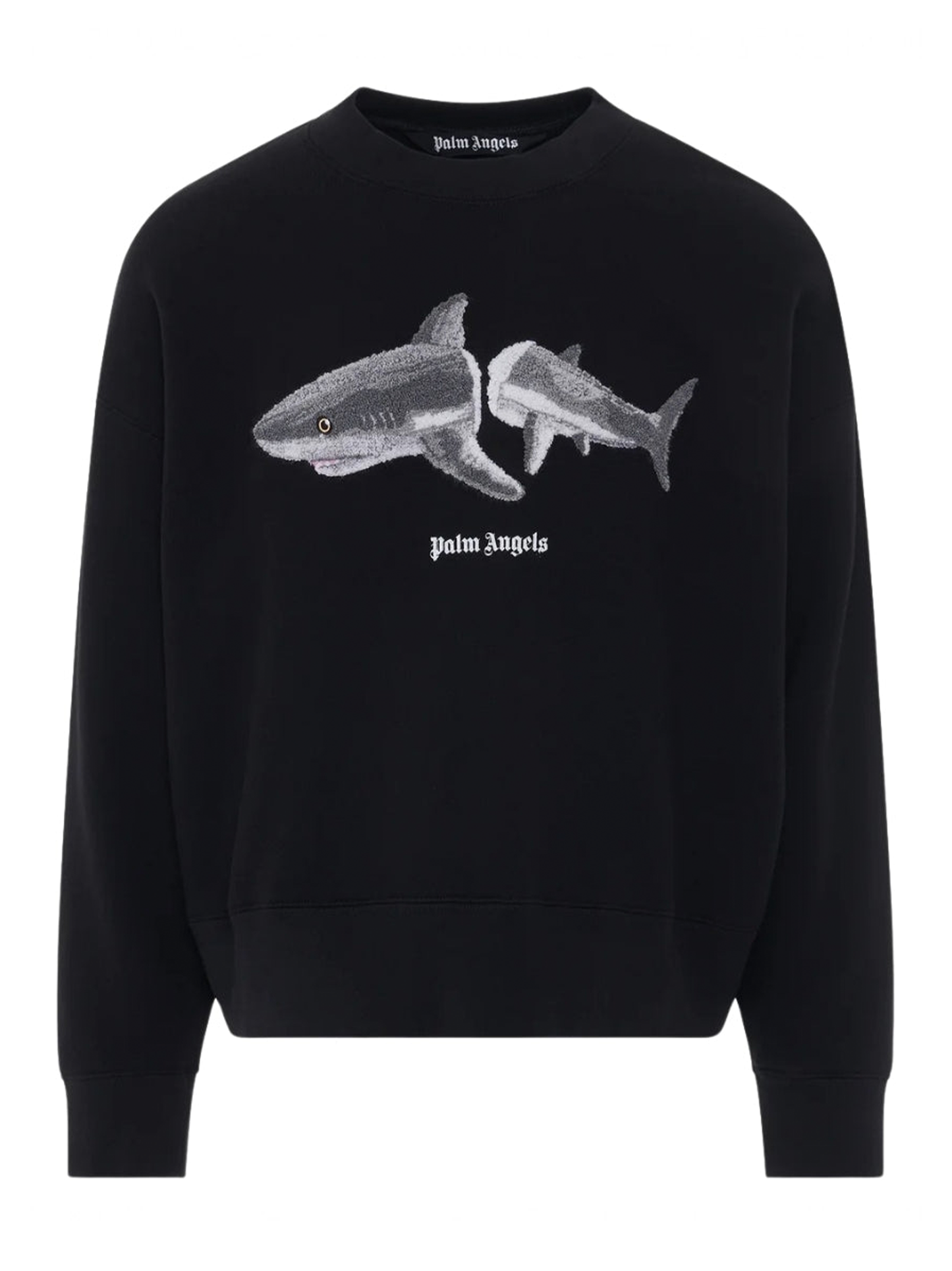 Palm Angels Broken Shark Logo Sweatshirt in Black