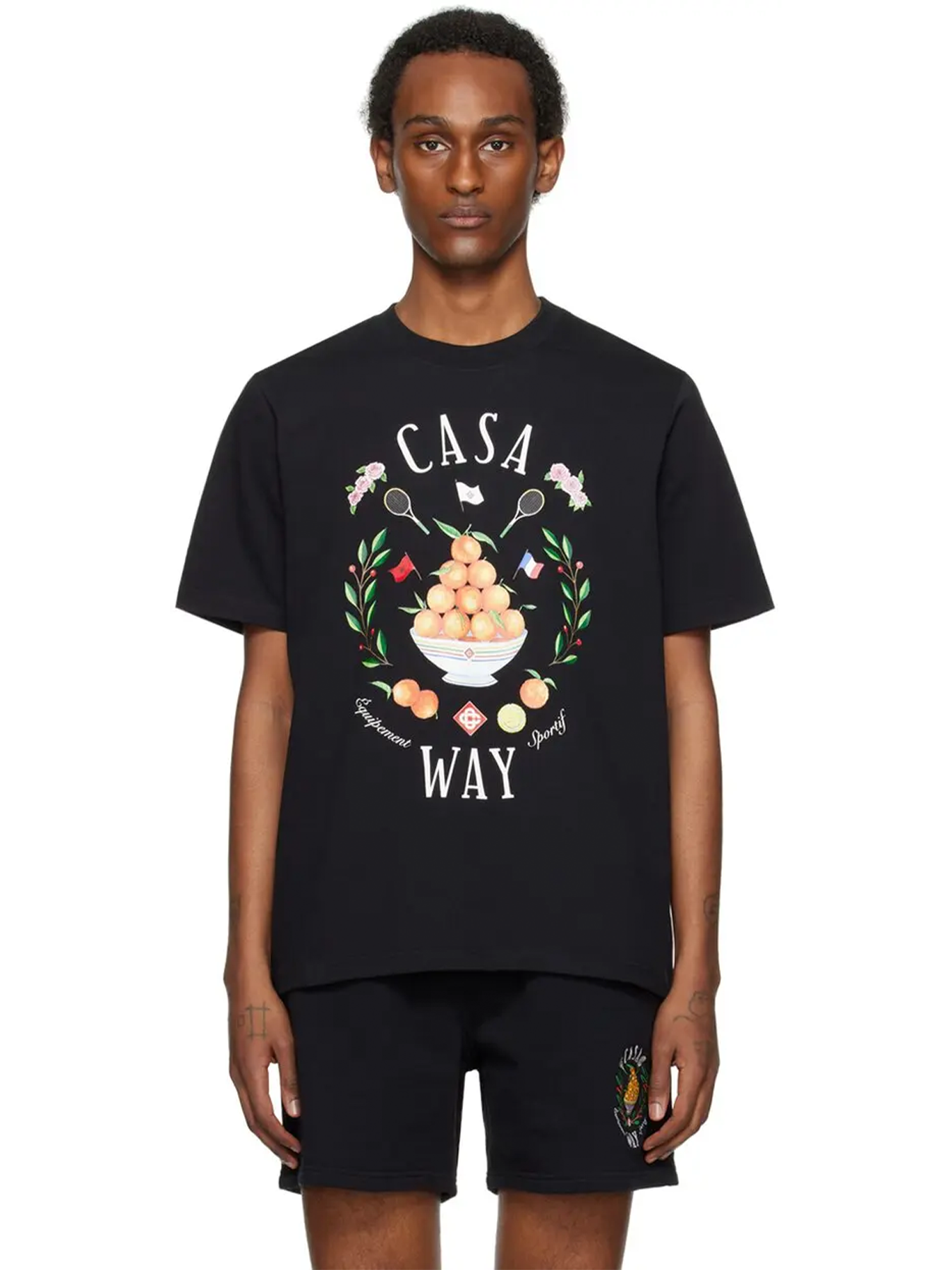 Casablanca Casa Way Bowl of Oranges Printed T-Shirt in Black