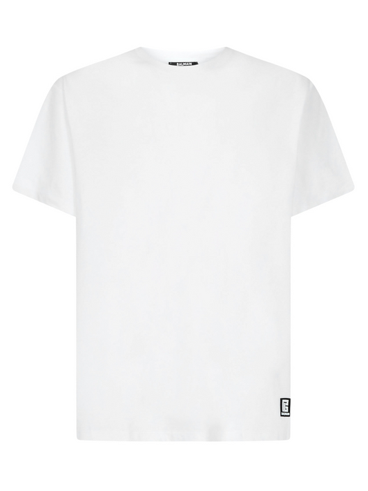 Balmain Back Logo Printed Oversized T-Shirt in White