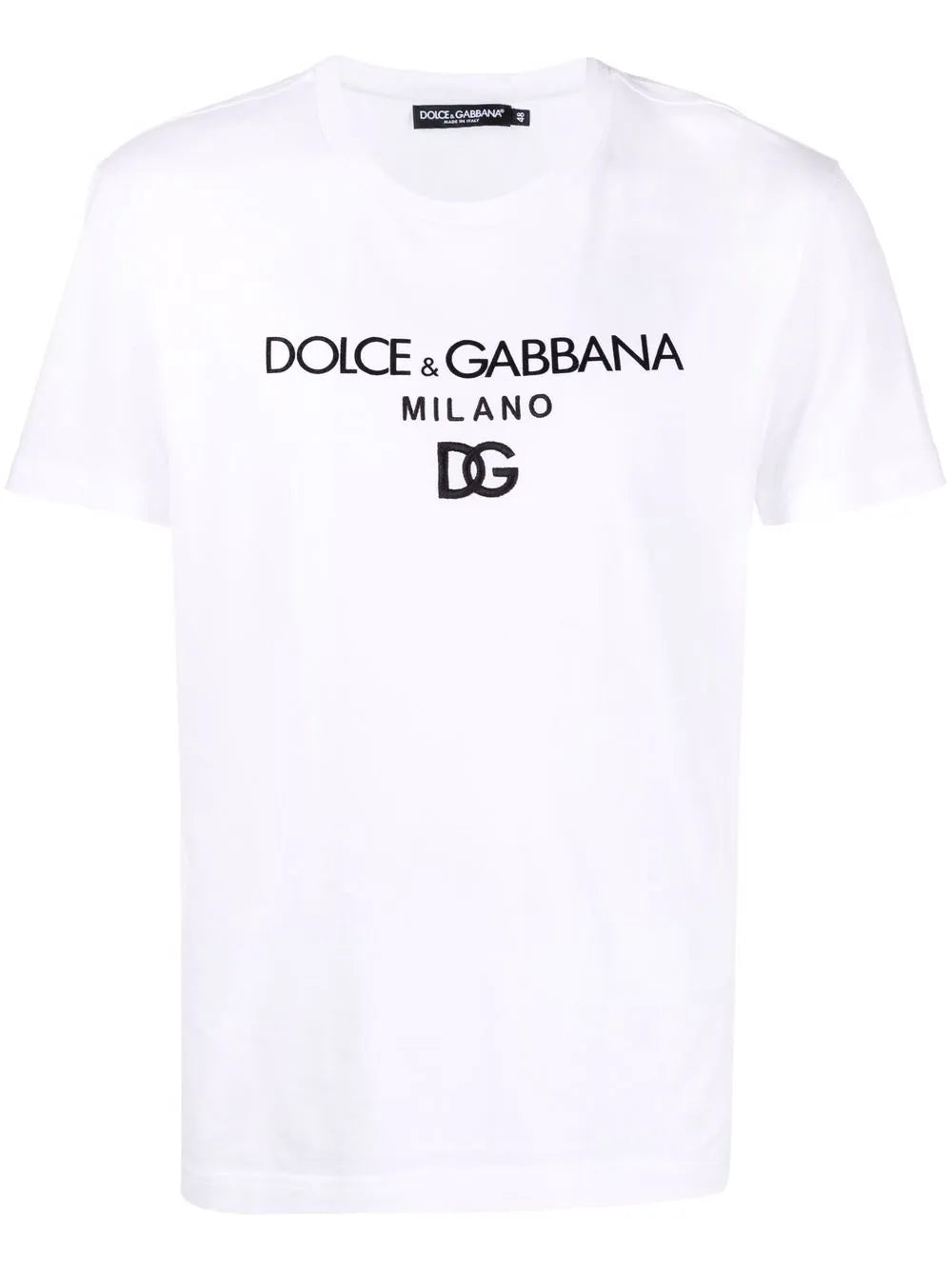 Dolce & Gabbana Cotton T-shirt with DG Embroidery and Patch White