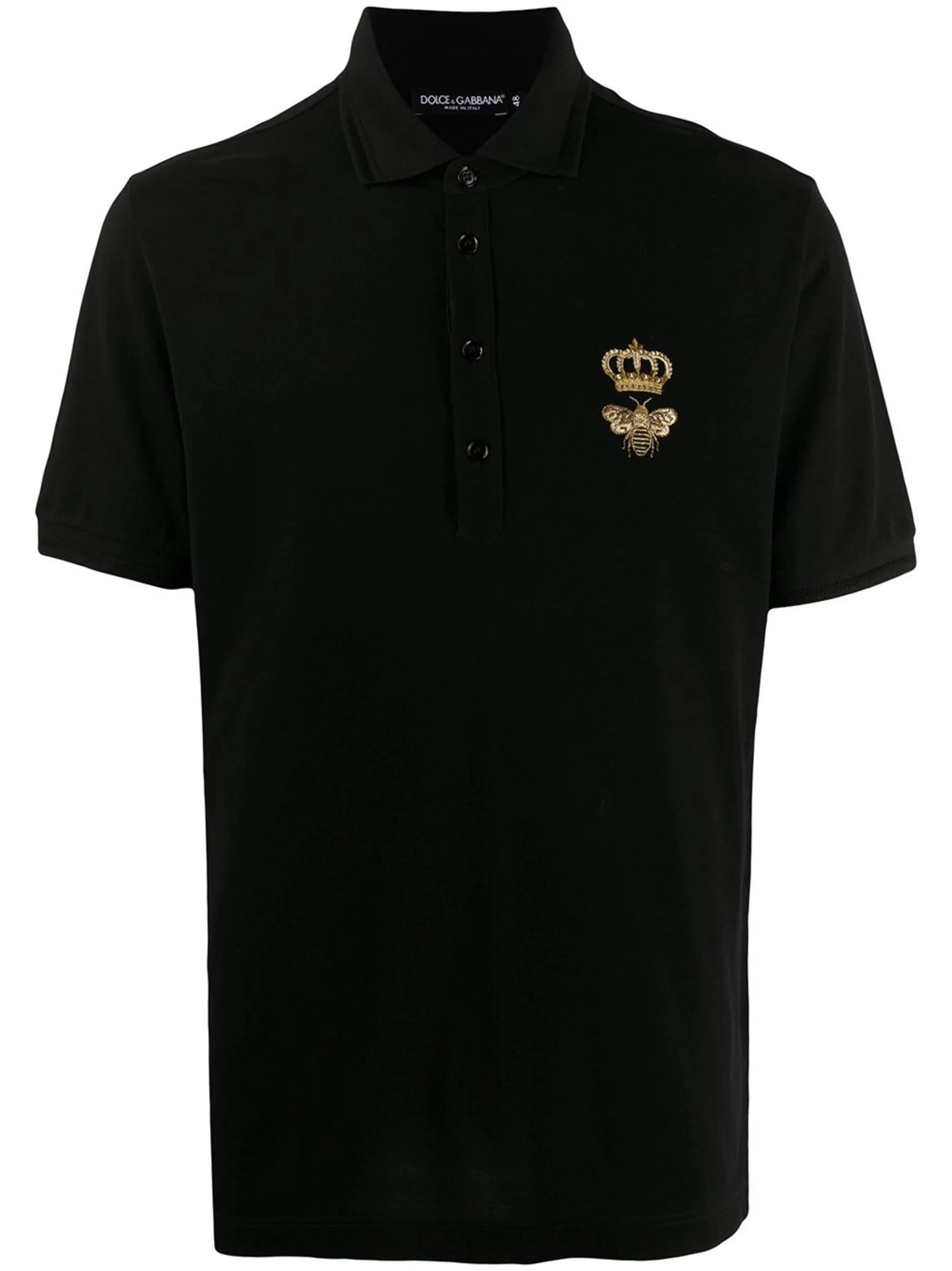 Dolce & Gabbana Men's Embroidery Piquet Polo Black