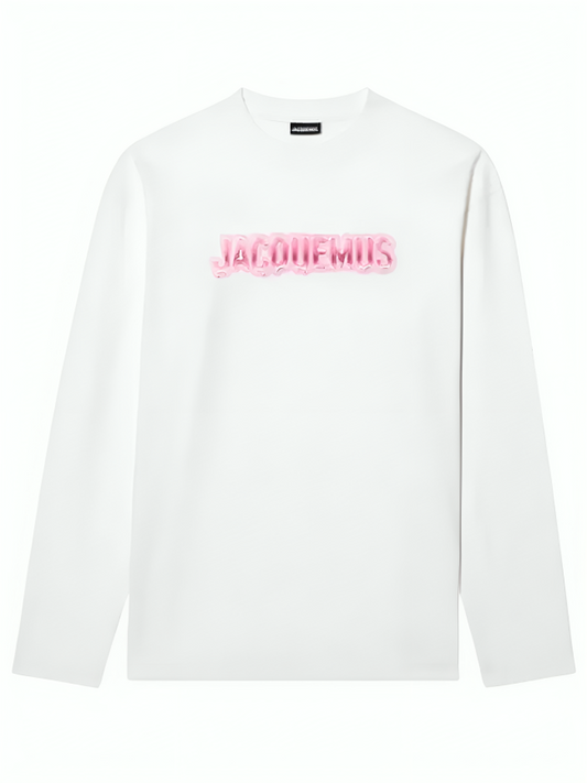 Jacquemus Manches Longues Printed Long Sleeve T-Shirt in White