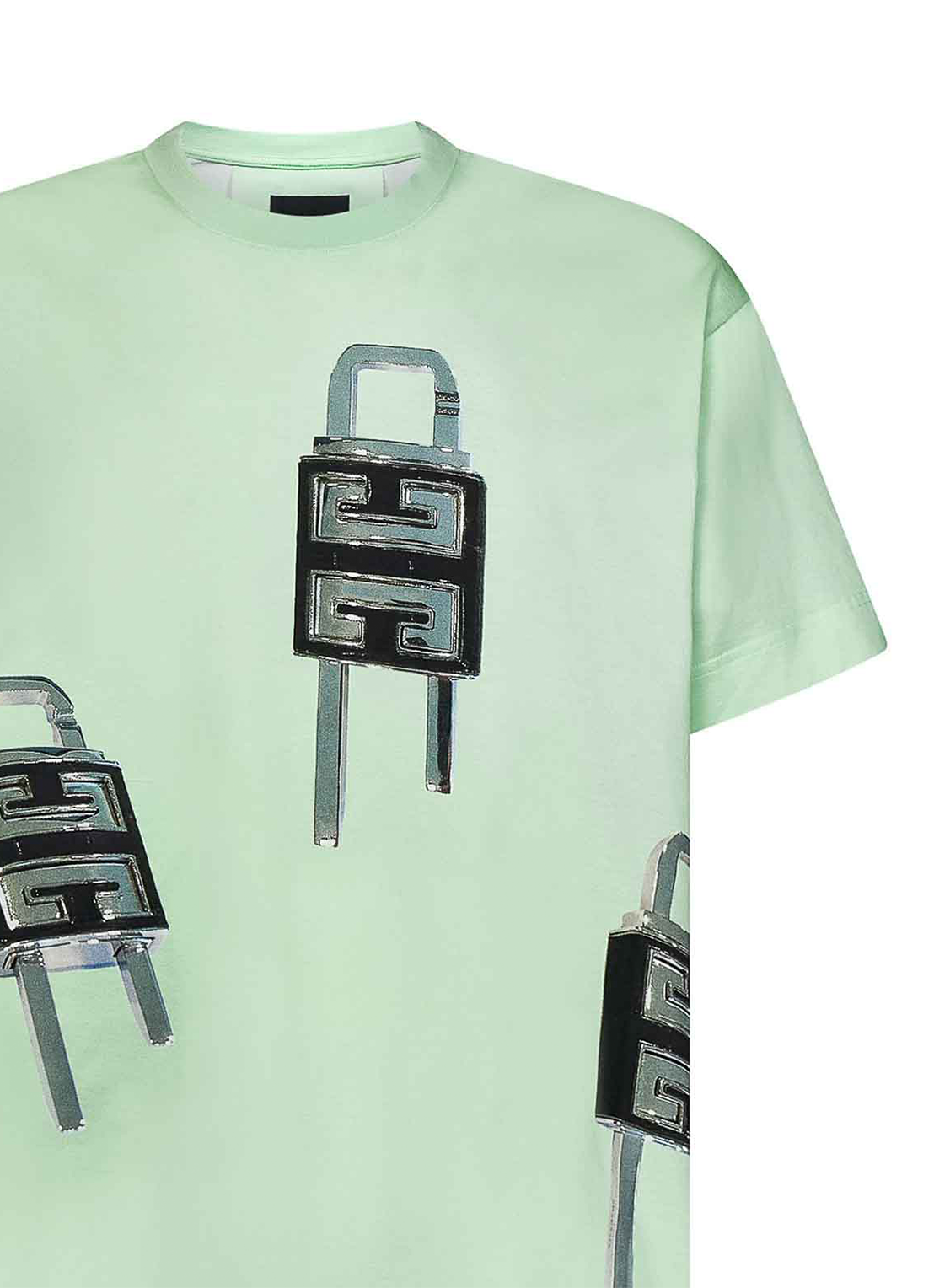 Givenchy 4G Padlock Printed Oversized T-Shirt in Green