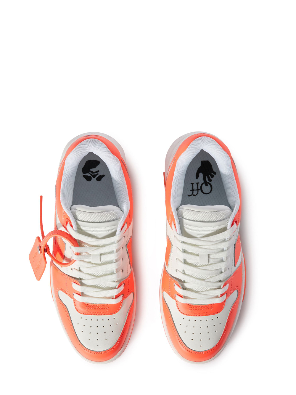 Off-White Out of Office Leather Trainers in Neon Orange