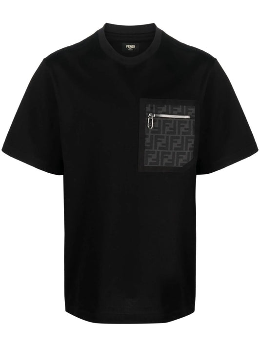 Fendi FF Monogram Pocket Oversized T-Shirt in Black