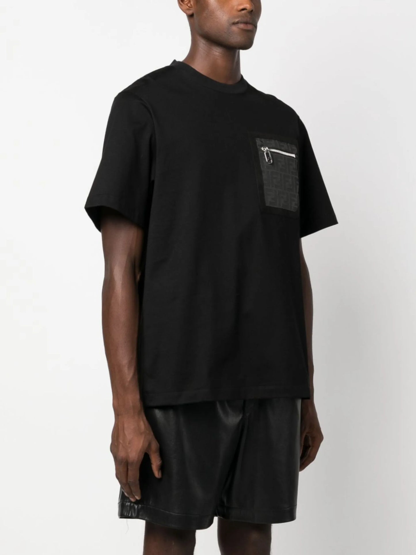 Fendi FF Monogram Pocket Oversized T-Shirt in Black