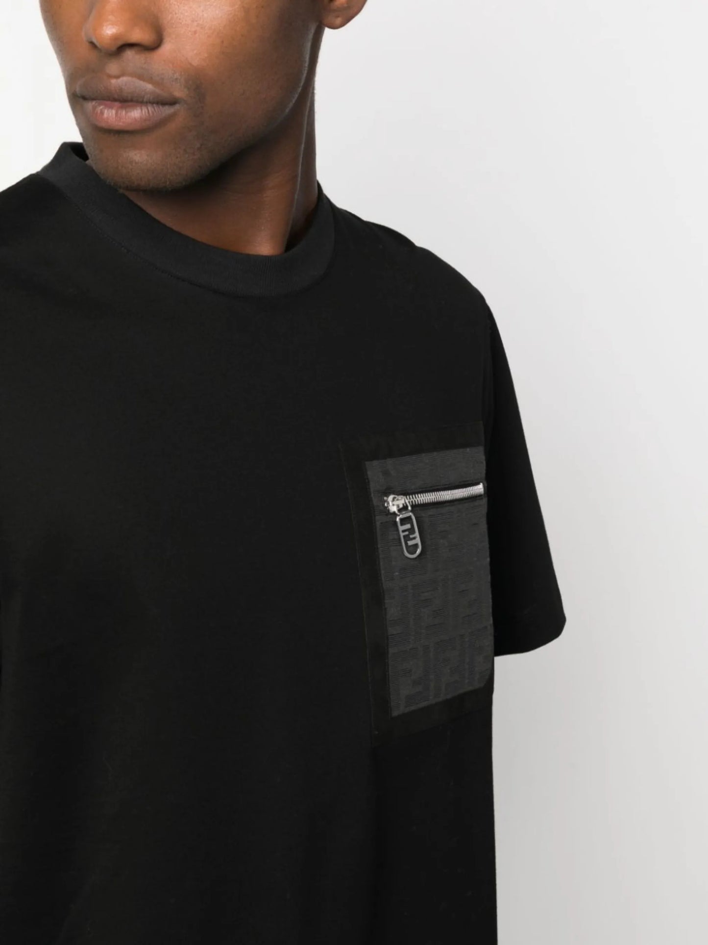 Fendi FF Monogram Pocket Oversized T-Shirt in Black