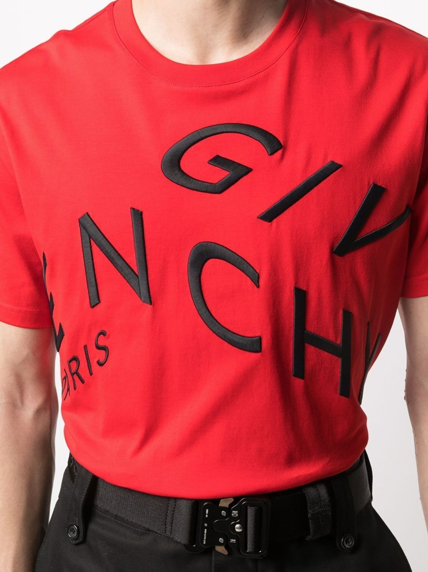 Givenchy Refracted Embroidered Logo Oversized T-Shirt in Red