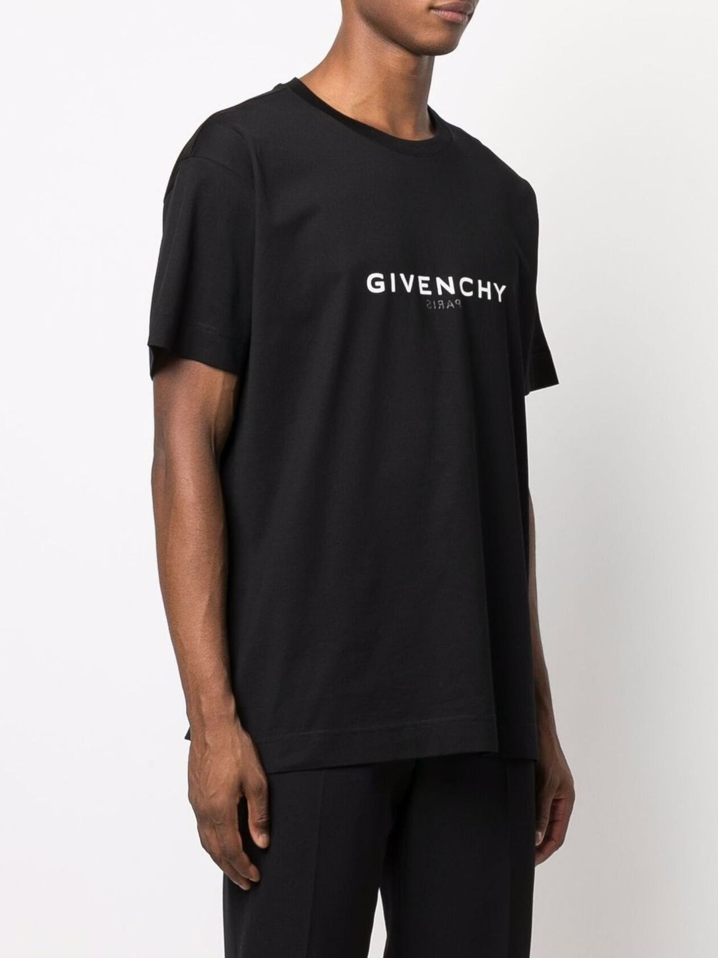 Givenchy Reverse Paris Logo Print Oversized T-Shirt in Black