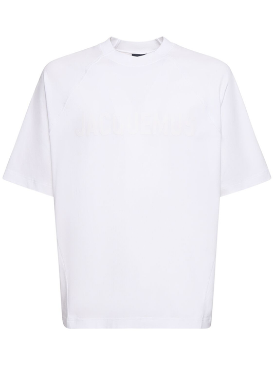 Jacquemus Le Typo Logo Printed Oversized T-Shirt in White