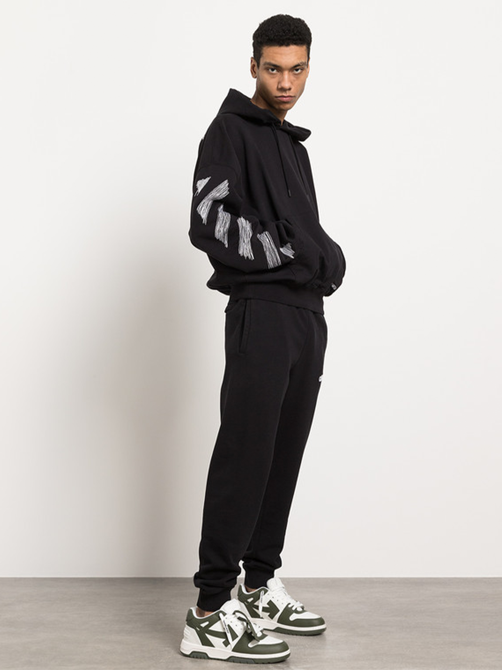 Off-White Chunky Logo Cuffed Joggers in Black