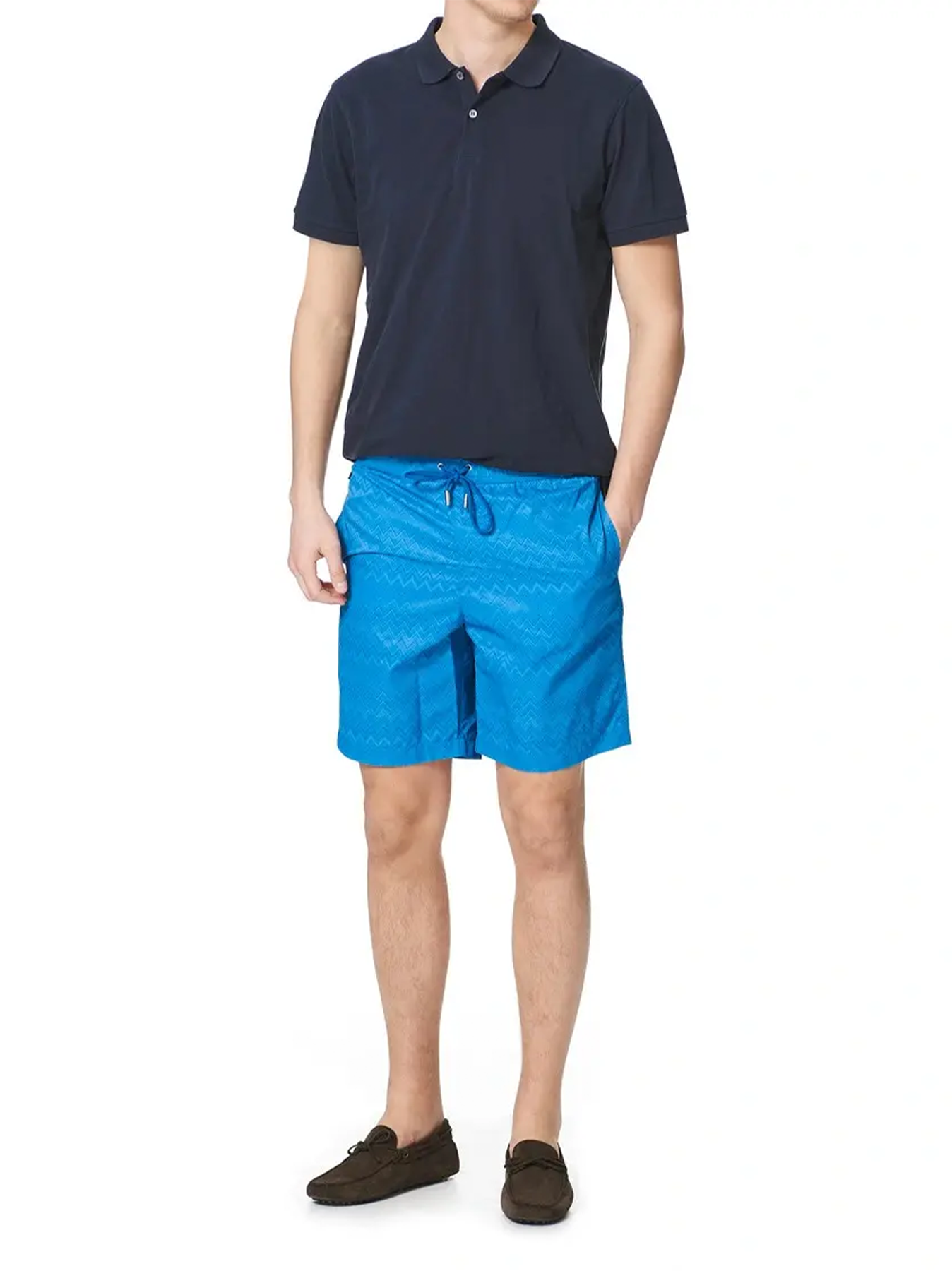 Missoni Tonal Zig Zag Swim Shorts in Blue