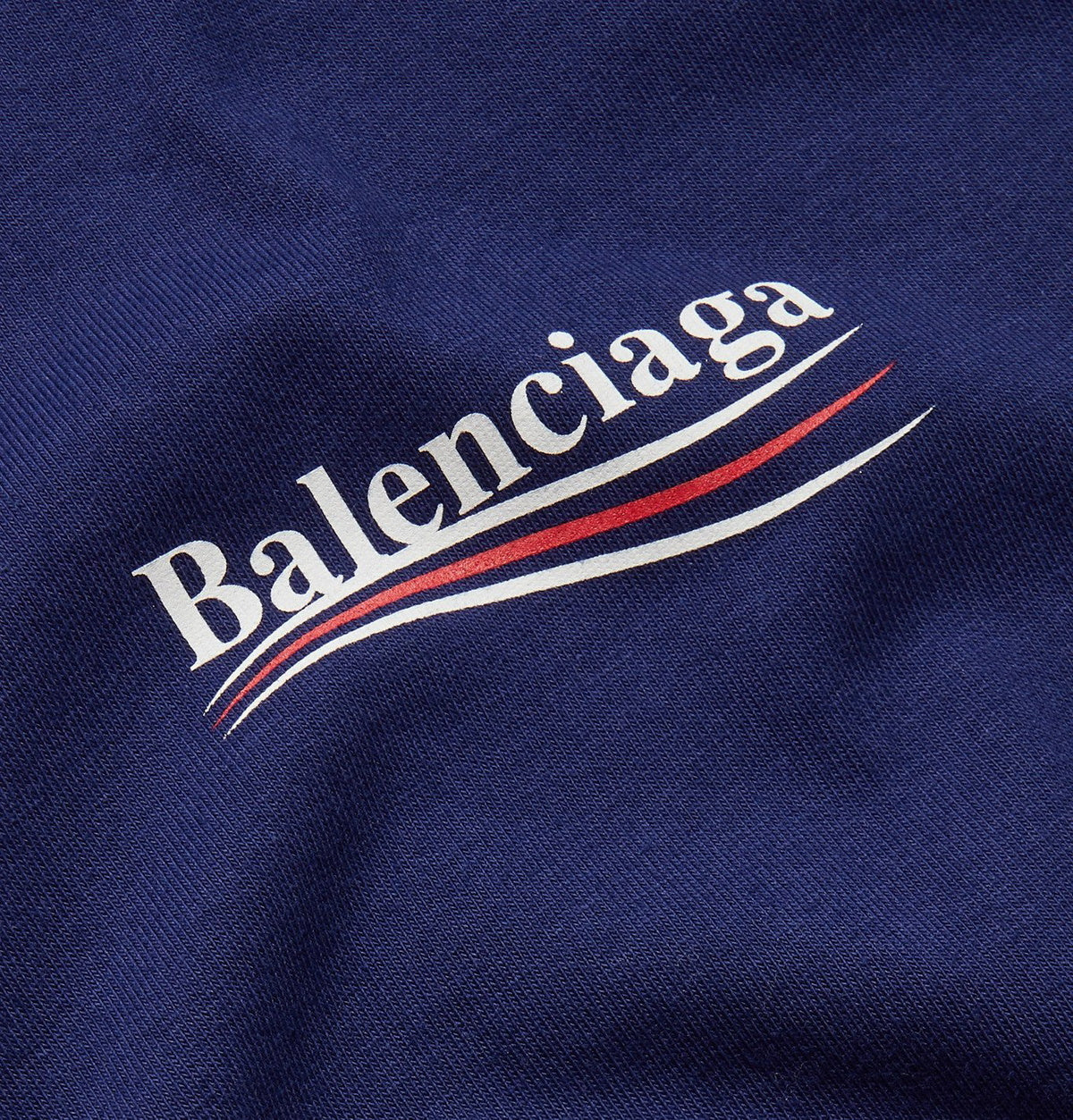 Balenciaga Oversized Political Logo-Print Cotton-Jersey T-Shirt Blue