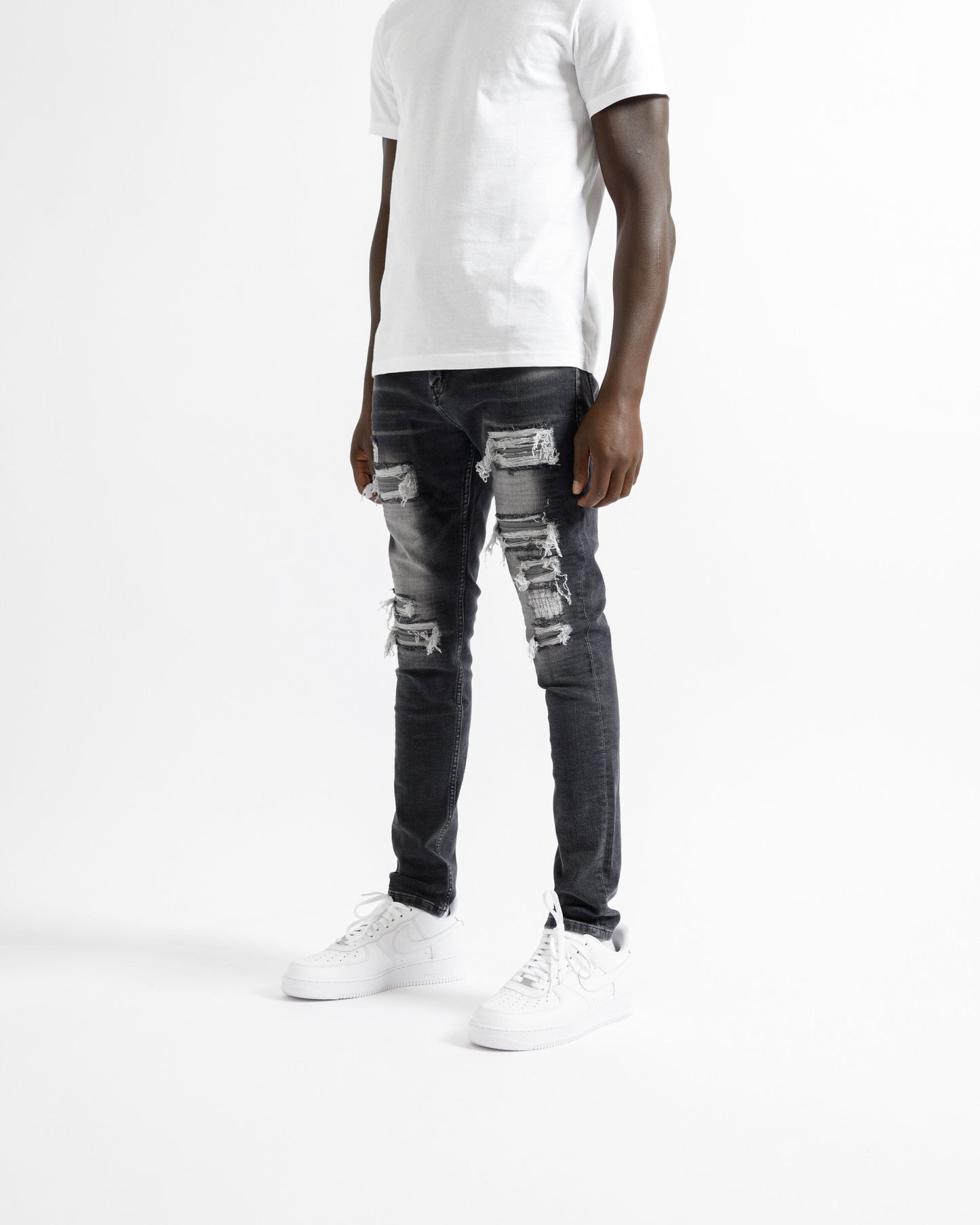 Magiri Nanterre Distressed Ripped Jeans in Grey