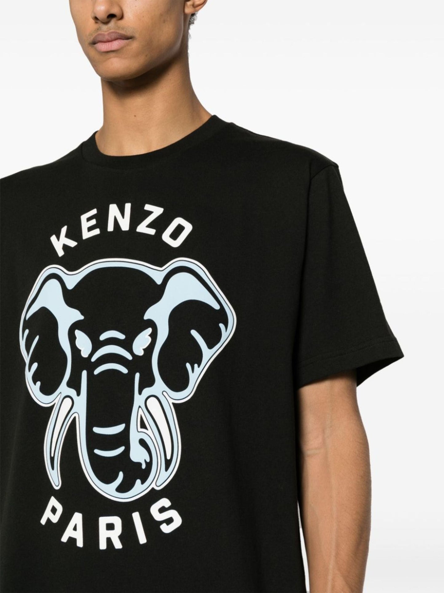 Kenzo Oversized Elephant Logo Printed T-Shirt in Black