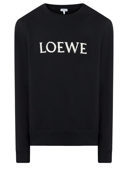 Loewe Logo Embroidered Sweatshirt in Black