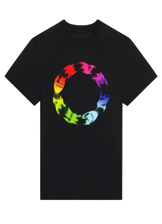 Givenchy Rainbow Circle Logo Oversized T-Shirt in Black