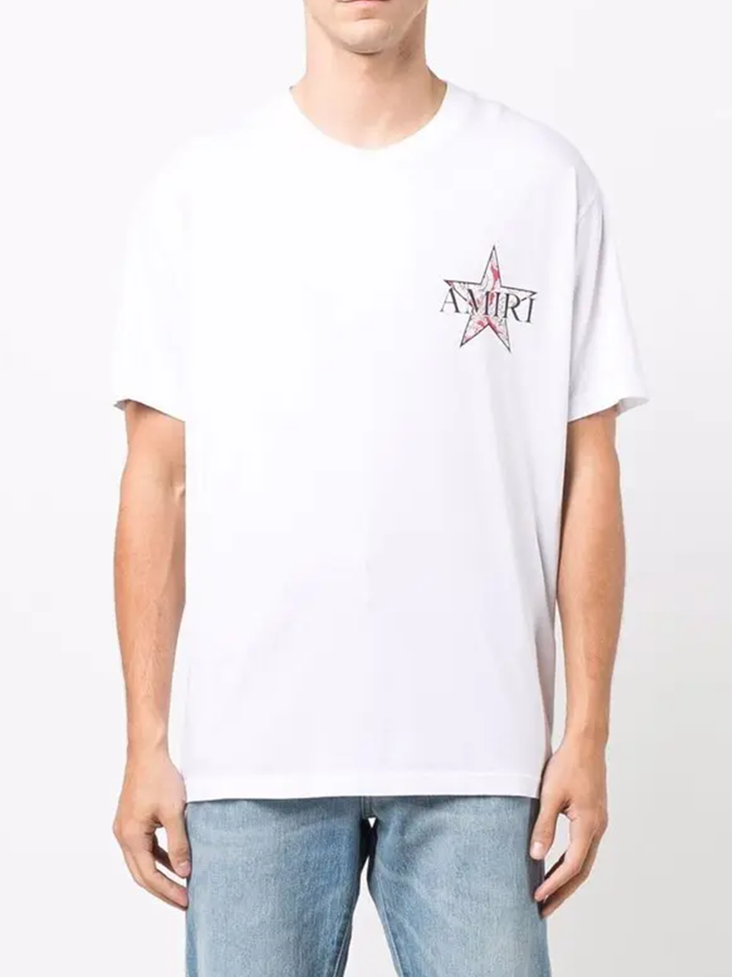 Amiri Paisley Star Printed Logo T-Shirt in White