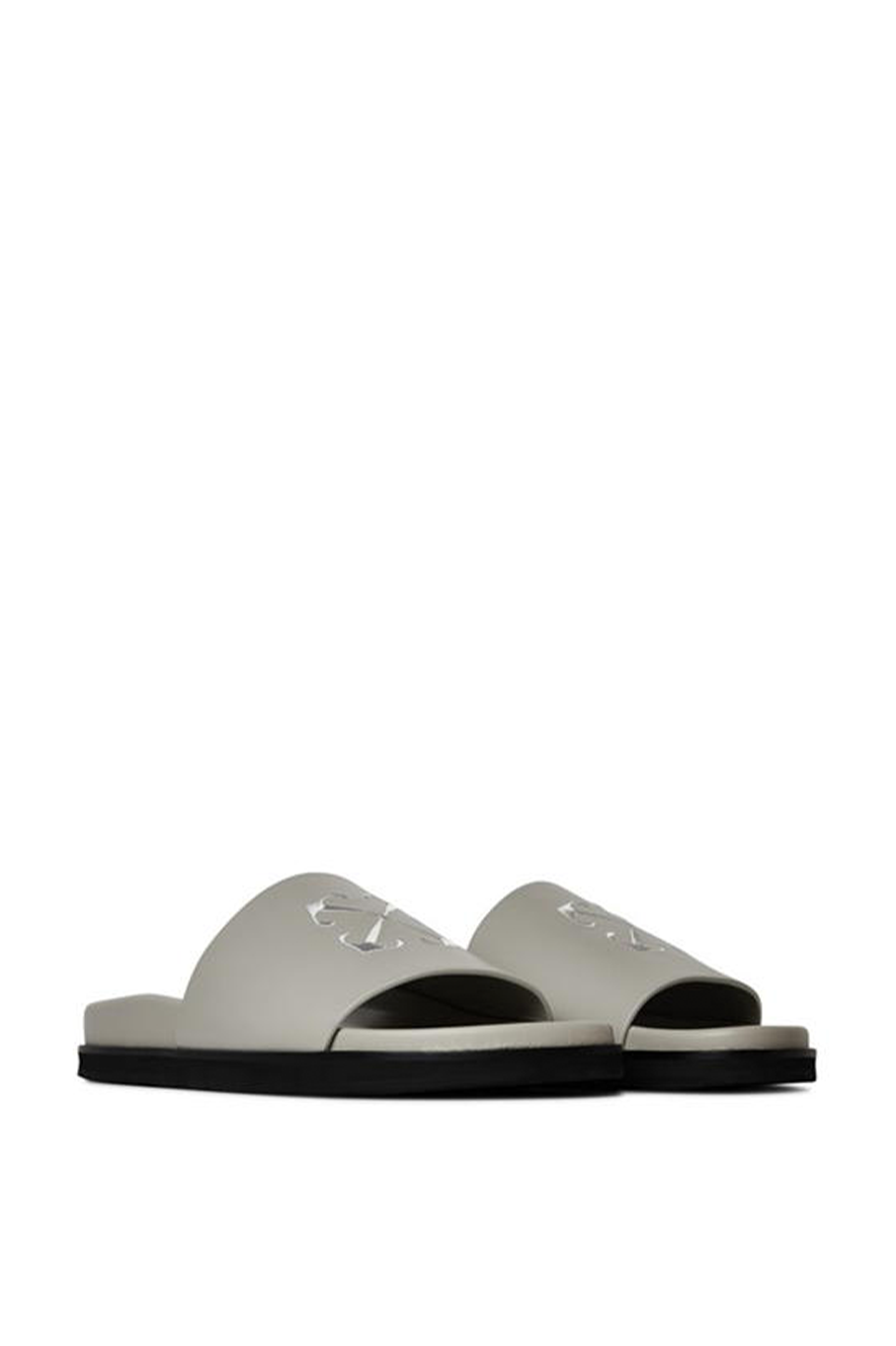 Off-White Pool Time Embroidered Arrows Logo Sliders In Grey