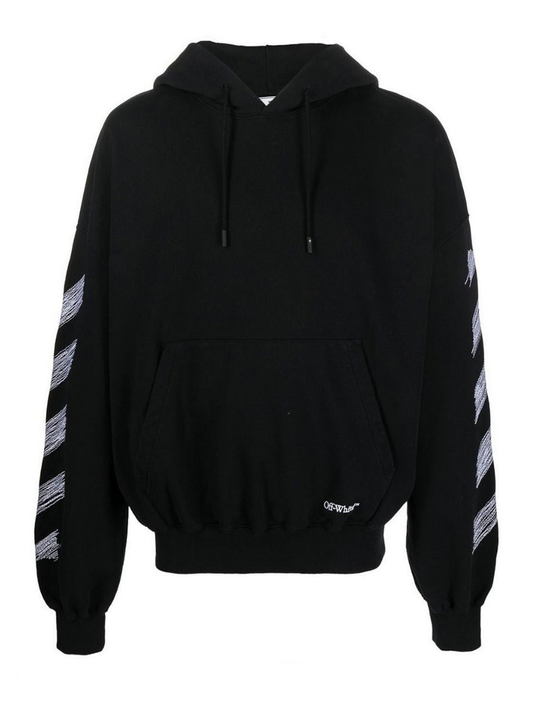 Off-White Scribble Diag Logo Boxy Fit Hoodie in Black